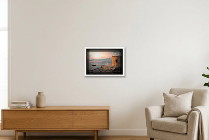La Mata, Old Pier and Tower (I) — A3 (42×30cm) White Frame