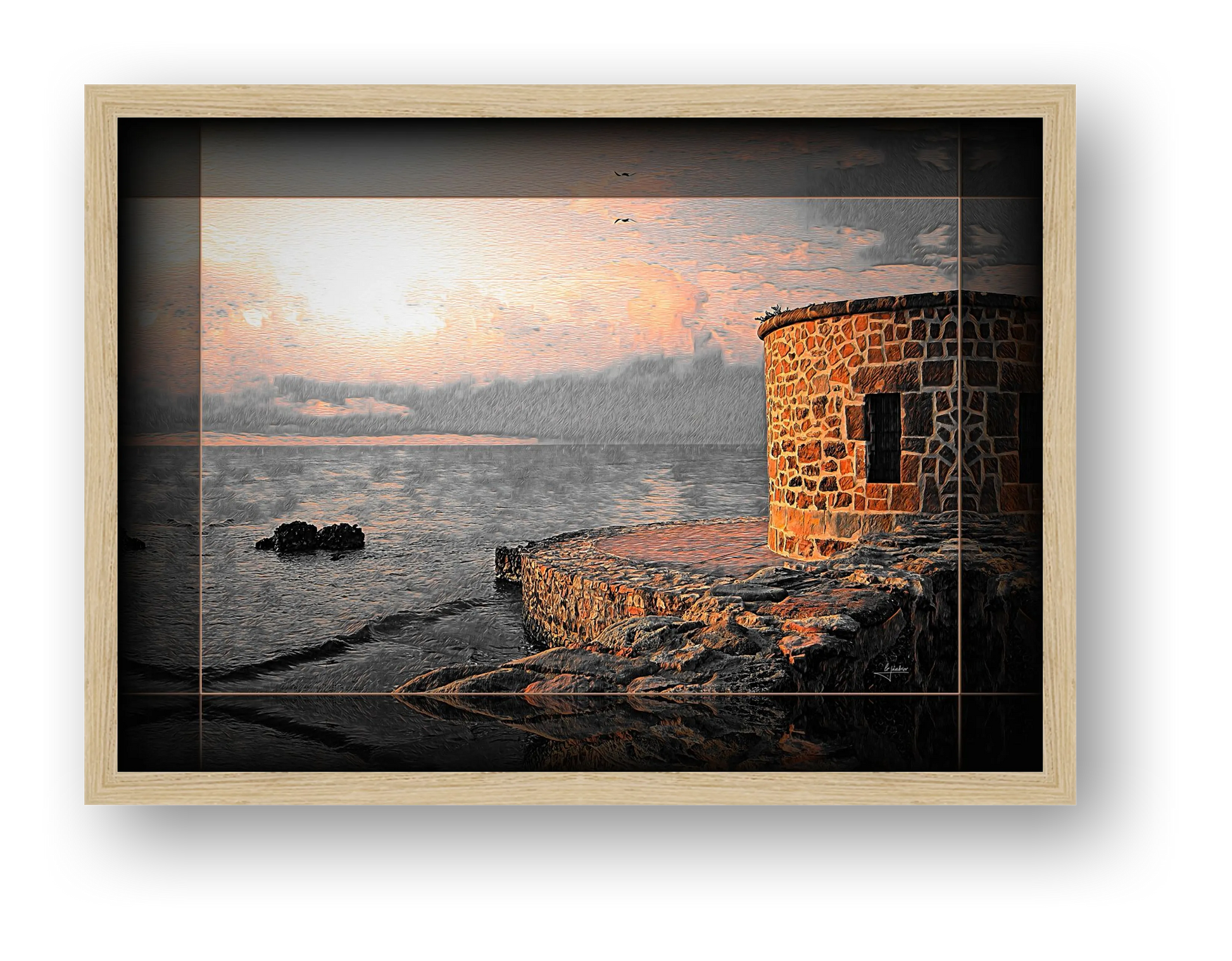 La Mata, Old Pier and Tower (I) — framed